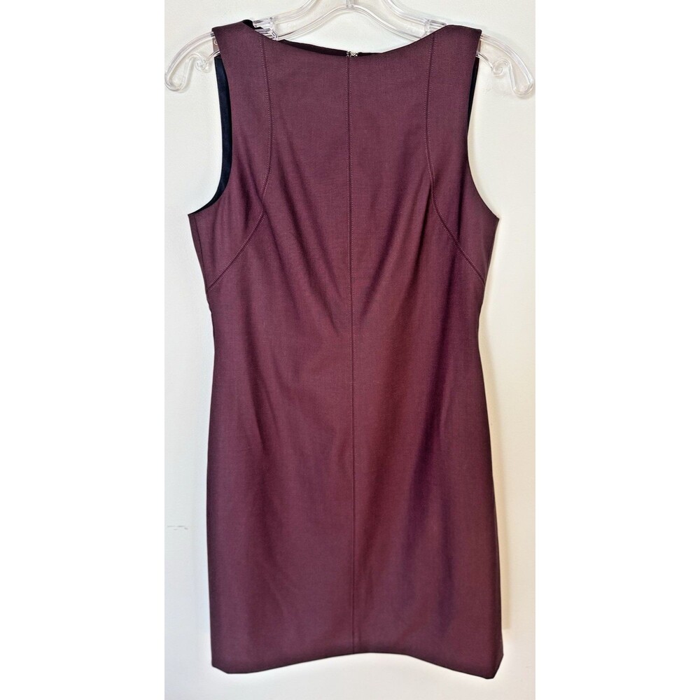 NWT Theory Burgundy Boat Neck Sleeveless Sheath Wool Dress Sz 0 Work Business